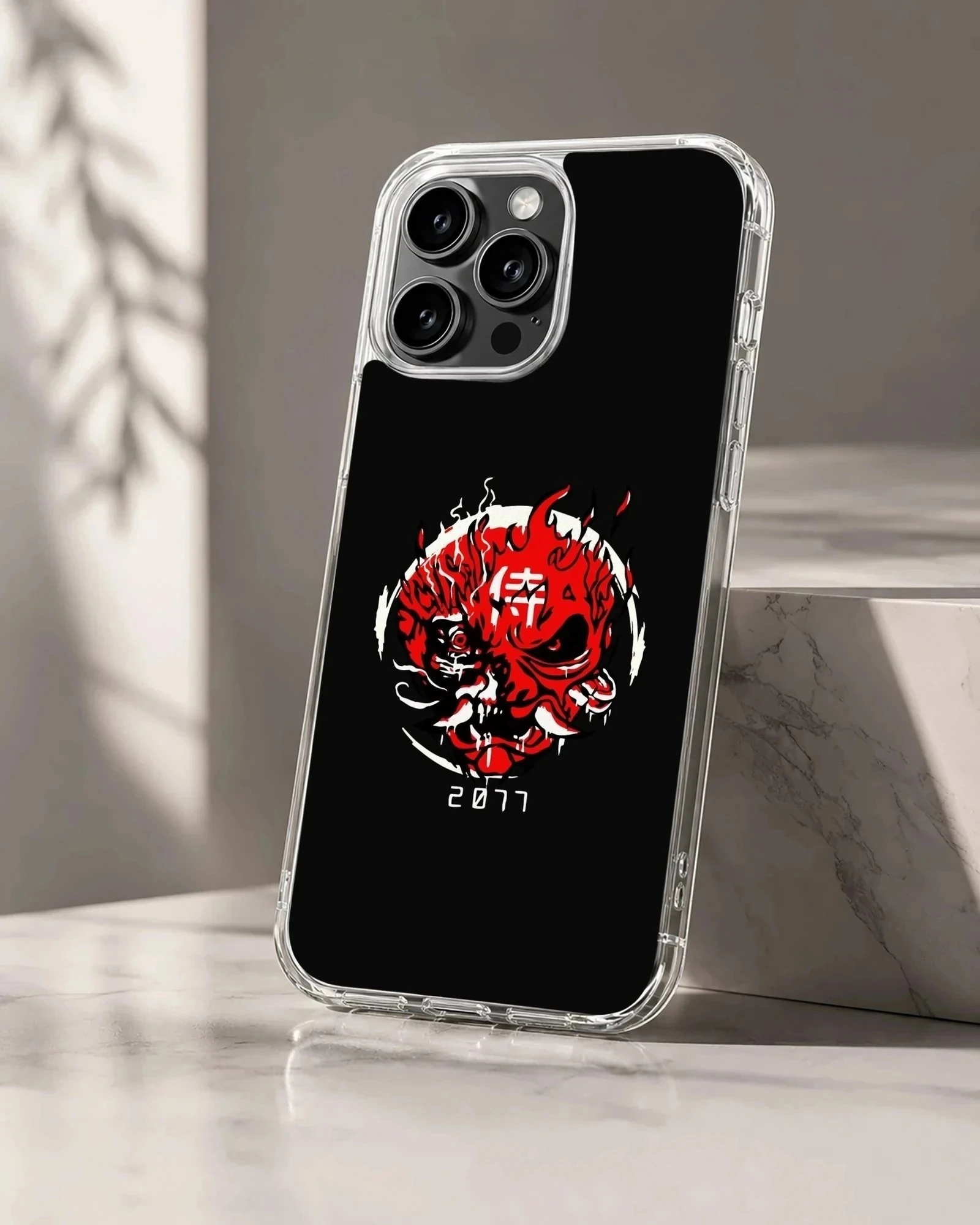 Bold cyberpunk graphic design on a black background phone case