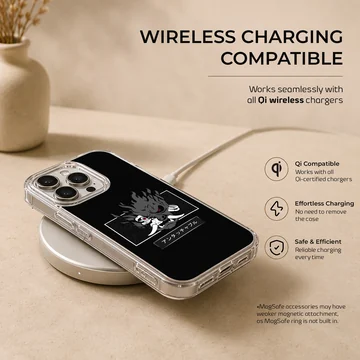Futuristic cyberpunk artwork on a phone case — Charging