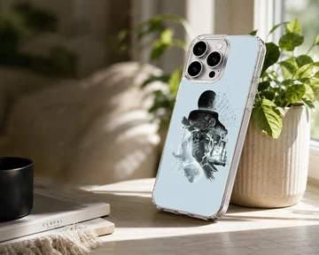 Cyberpunk themed digital illustration on a snap phone case — Lifestyle