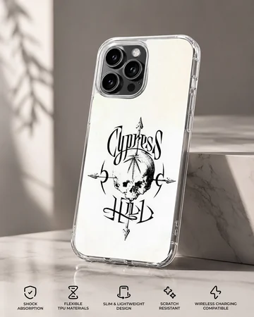 Cypress Hill phone case with bold skull and arrows design — Specs