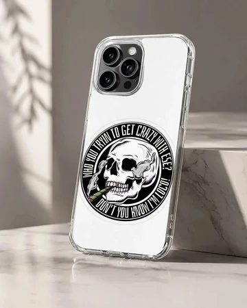 Cypress Hill phone case featuring a bold skull design and text