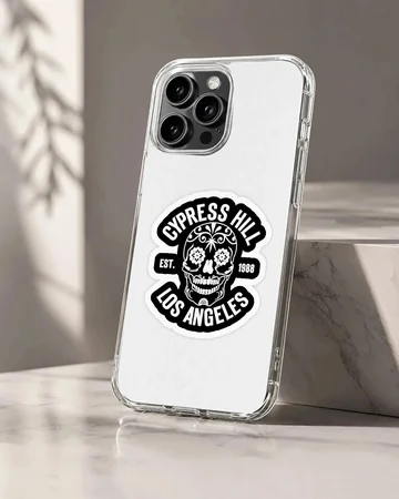 Cypress Hill artistic phone case featuring a bold skull design