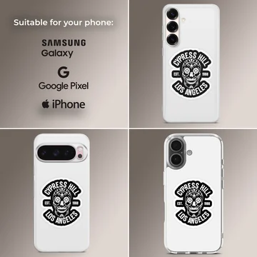 Cypress Hill artistic phone case featuring a bold skull design — Collage