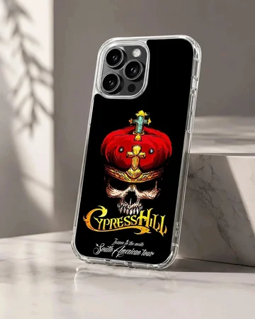 Bold Cypress Hill phone case featuring a skull and crown design