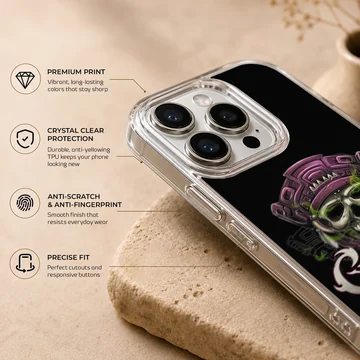 Cypress Hill phone case featuring a vibrant skull design on a black background — Info
