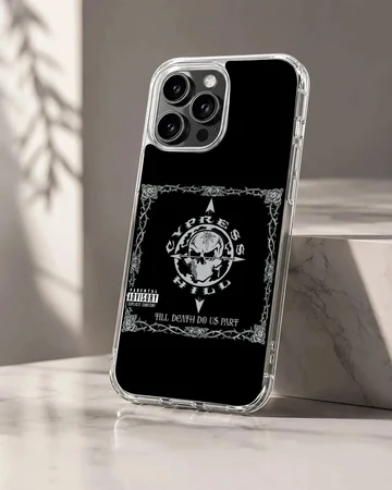 Cypress Hill design featuring bold typography on a black background phone case