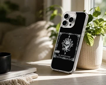 Cypress Hill design featuring bold typography on a black background phone case — Lifestyle