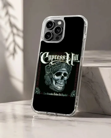 Cypress Hill skull artwork on a black phone case