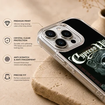 Cypress Hill skull artwork on a black phone case — Info