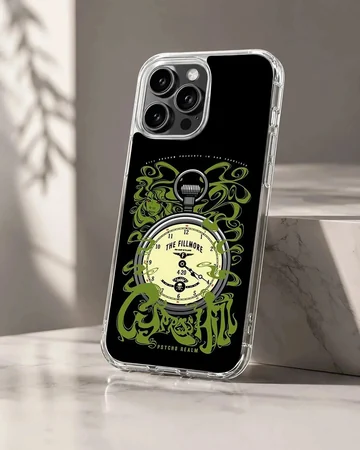Cypress Hill phone case featuring an edgy clock design with green accents