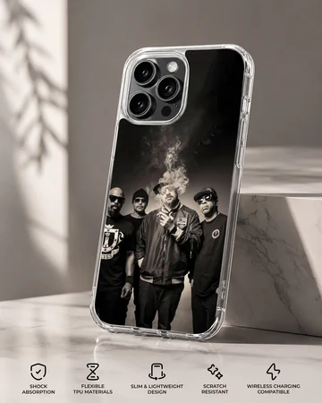 Cypress Hill band members in black and white phone case — Specs