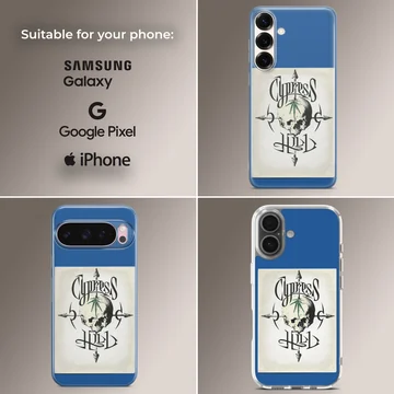 Cypress Hill phone case featuring an edgy skull design with bold typography — Collage
