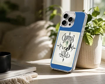 Cypress Hill phone case featuring an edgy skull design with bold typography — Lifestyle