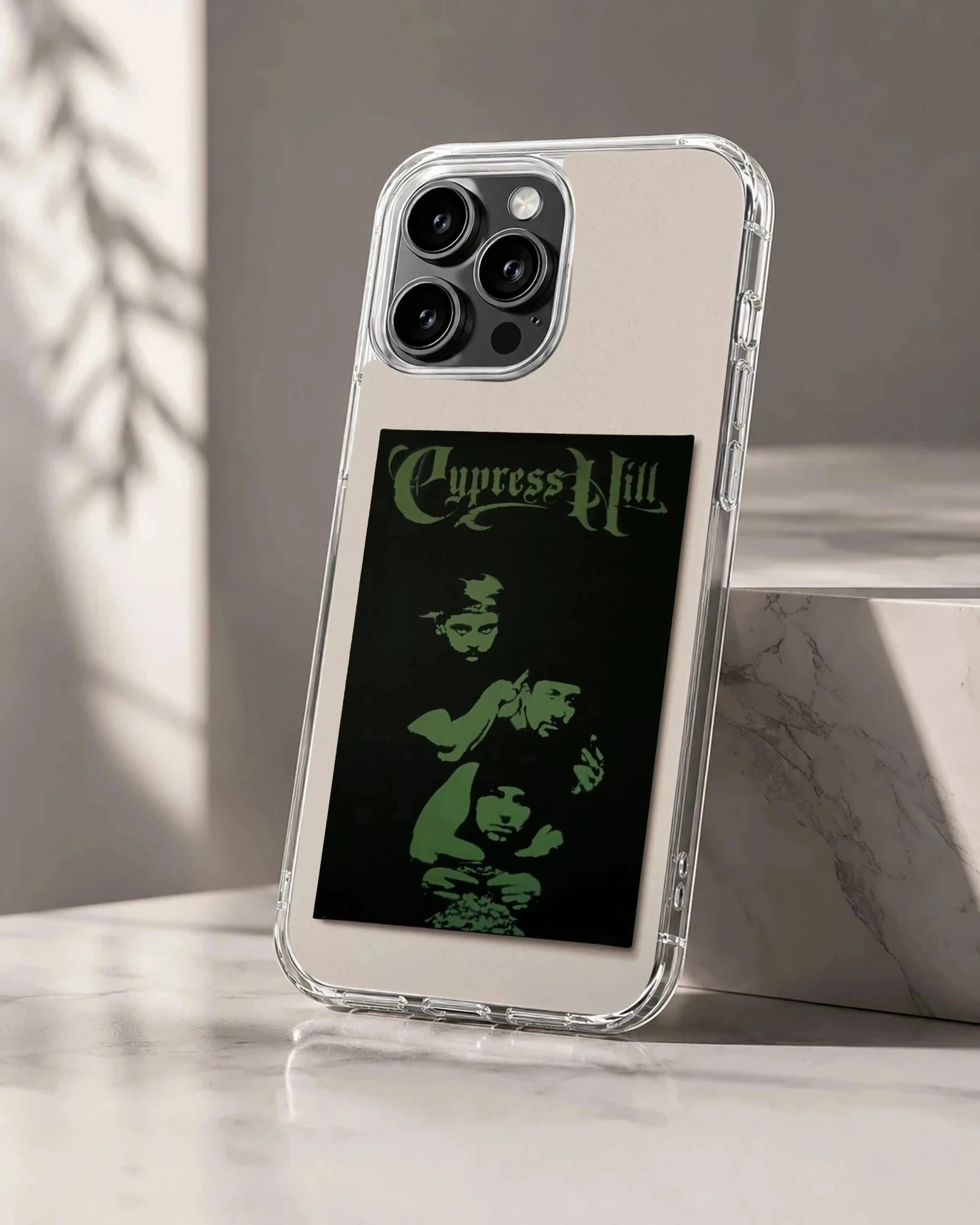 Cypress Hill phone case featuring bold green artwork on a black background