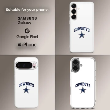 Dallas Cowboys phone case featuring star logo and bold typography — Collage