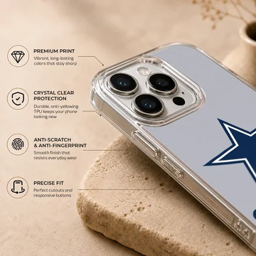 Dallas Cowboys phone case featuring bold star and logo design — Info