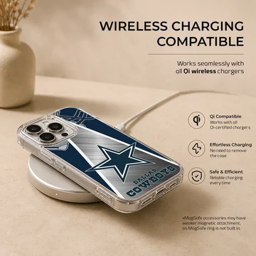 Dallas Cowboys phone case featuring bold star design. — Charging