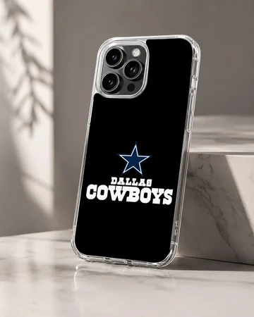 Dallas Cowboys logo on black background phone case — Hero