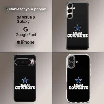 Dallas Cowboys logo on black background phone case — Collage