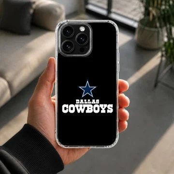 Dallas Cowboys logo on black background phone case — Lifestyle