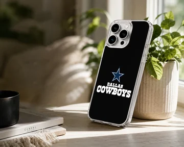 Dallas Cowboys logo on black background phone case — Lifestyle