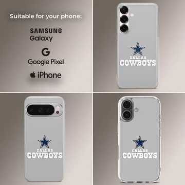 Dallas Cowboys phone case featuring a blue star and white text. — Collage
