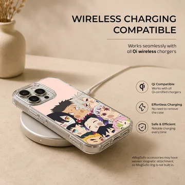 Vibrant Demon Slayer characters artwork on phone case. — Charging