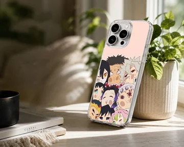Vibrant Demon Slayer characters artwork on phone case. — Lifestyle