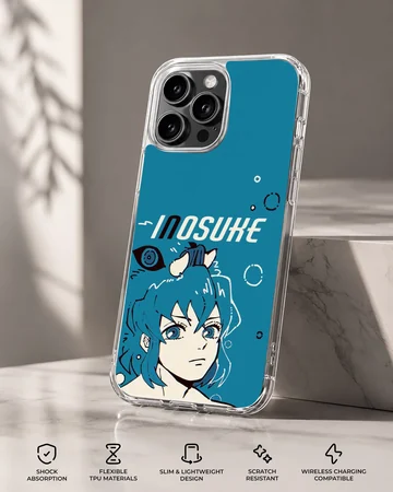 Demon Slayer Inosuke cartoon design on phone case — Specs