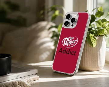DrPepper Addict humorous quote phone case in red and white. — Lifestyle