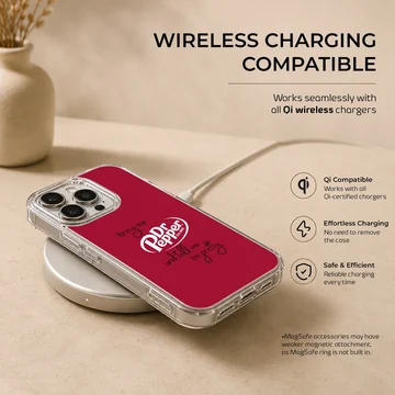 DrPepper themed artwork with a funny saying on a phone case — Charging