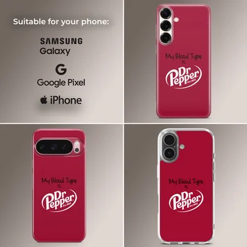 DrPepper my blood type is funny saying phone case — Collage