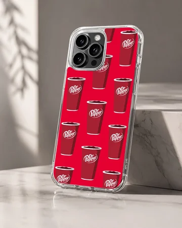 DrPepper design with bold typography on phone case — Hero