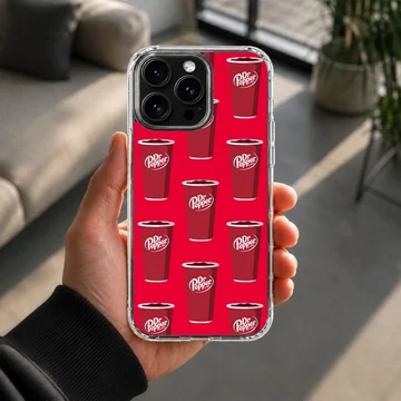DrPepper design with bold typography on phone case — Lifestyle