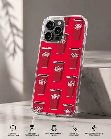 DrPepper design with bold typography on phone case — Specs
