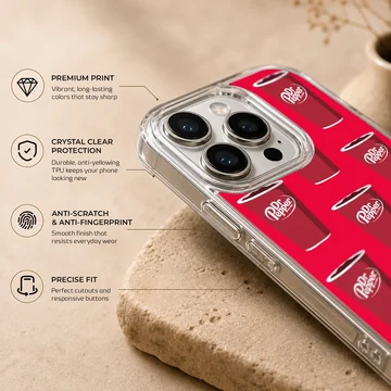 DrPepper design with bold typography on phone case — Info
