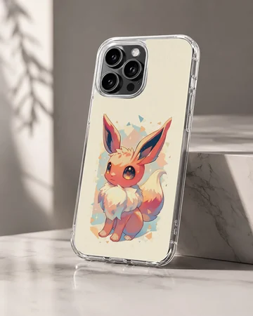 Eevee cartoon art on a phone case featuring playful design. — Hero