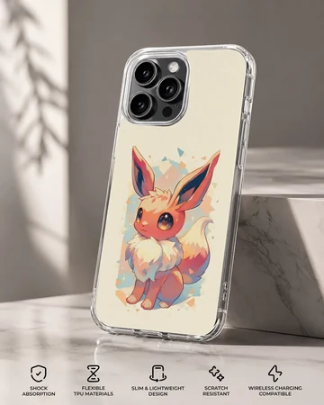 Eevee cartoon art on a phone case featuring playful design. — Specs