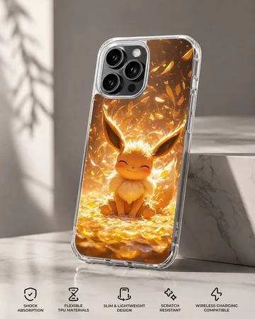 Eevee with golden glow on phone case — Specs
