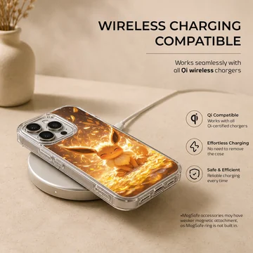 Eevee with golden glow on phone case — Charging