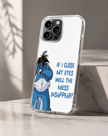 Eeyore cartoon illustration with quote phone case — Hero