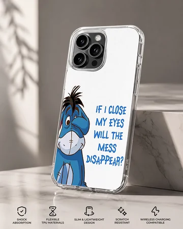Eeyore cartoon illustration with quote phone case — Specs