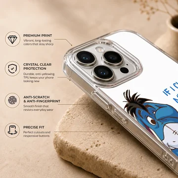 Eeyore cartoon illustration with quote phone case — Info