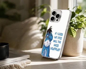 Eeyore cartoon illustration with quote phone case — Lifestyle