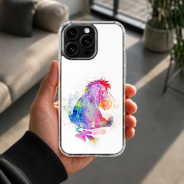 Colorful watercolor Eeyore design on phone case — Lifestyle