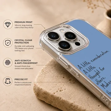 Blue Eeyore cartoon with quote on phone case — Info