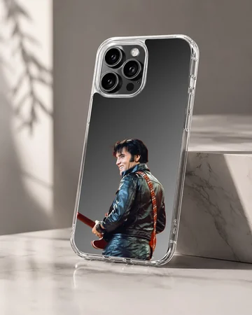 Elvis Presley portrait with guitar on phone case — Hero