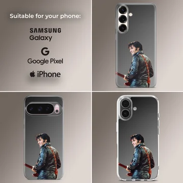 Elvis Presley portrait with guitar on phone case — Collage