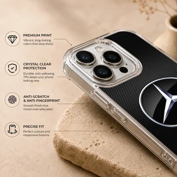 German Car Merc emblem on black phone case — Info