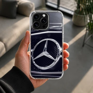 German car Merc design on phone case featuring iconic grille and emblem. — Lifestyle